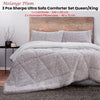 Ardor Melange Plum 3 Pcs Sherpa Ultra Soft Comforter Set Queen/King