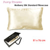 Ardor Mulberry Silk Standard Pillowcase Ivory Dreams