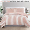 Ardor Cove Rose Dust (Similar to Peach color) Seersucker Waffle Quilt Cover Set King