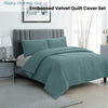 Ardor Hana Stormy Sea Embossed Velvet Quilt Cover Set Queen