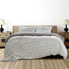 Ardor Striped Faux Fur Grey Super Soft Quilt Cover Set King