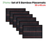 Set of 6 Diana Black Bamboo Table Placemats 30 x 45cm