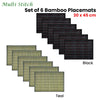 Set of 6 Multi Stitch Bamboo Table Placemats 30 x 45cm Teal