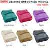 240GSM Urban Ultra Soft Coral Fleece Throw Rug 120 x 150cm Hot Pink