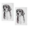 Set of 2 Delightful Dogs Cotton Kitchen Tea Towels 50 x 70 cm Beagle