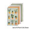 Ladelle Set of 5 Plant Life Cotton Kitchen Tea Towels 50 x 70 cm Blue