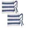 Rans Set of 2 Alfresco Cotton Chair Pads 40x40 cm - Striped Cobalt Blue