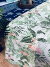 Cotton Kantha Quilt/Bedspread/Coverlet/Throw - Tropical Flamingo and leaves Hand stitched Kantha