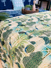 Cotton Kantha Quilt/Bedspread/Throw - Royal Jaipuri print Hand stitched Kantha