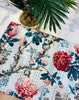 Cotton Kantha Quilt/ Bedspread/ Coverlet/ Throw - Royal Floral Hand stitched Kantha