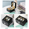 Watch Box Organizer Case Jewelry Display Tray Glass Top PU Leather(3 Slot)