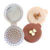 Folding Travel Comb with Mirror Air Cushion Comb Portable Airbag Massage Hair Brush(Beige)