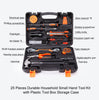 25Pcs Household Hand Tools Set Kit Box with Hard Storage Case Home Supplies