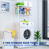 2 Tiers Storage Rack Over Toilet/Bathroom/Laundry/Washing Machine Towel Shelf