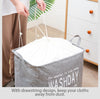 Ex-Large Capacity Collapsible Laundry Basket Foldable Washing Bin Hamper Linen (Grey)