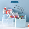 3 Layers Portable First Aid Kit Emergency Medical Storage Box Medicine Organizer(Blue)