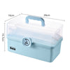 3 Layers Portable First Aid Kit Emergency Medical Storage Box Medicine Organizer(Blue)