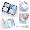 6 Pcs Waterproof Compression Packing Cubes Large Travel Luggage Organizer Storage (Navy)