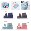 6 Pcs Waterproof Compression Packing Cubes Large Travel Luggage Organizer Storage (Light Blue)