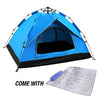 Waterproof Automatic Camping Tent 3-4 Person Come with Moisture Proof Pad(Blue)