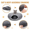 Dark Grey Cat Tunnel Bed Felt Pet Puppy Nest Cave House Toy Washable Detachable