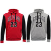 Men's Fleece Pullover Hoodie Jacket Chicago Bulls 23 Michael Jordan Sweat Shirt, Light Grey, M