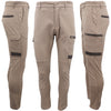 Men's Cotton Drill Cargo Work Pants UPF 50+ 13 Pockets Tradies Workwear Trousers, Khaki, 38