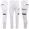 Men's Cotton Drill Cargo Work Pants UPF 50+ 13 Pockets Tradies Workwear Trousers, White, 38