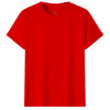 Adult 100% Cotton T-Shirt Unisex Men's Basic Plain Blank Crew Tee Tops Shirts, Red, 3XL