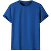 Adult 100% Cotton T-Shirt Unisex Men's Basic Plain Blank Crew Tee Tops Shirts, Royal Blue, S