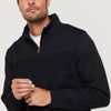 New Men's Unisex Adult Half-Zip Fleece Jumper Pullover Stand Collar Jacket Shirt, Black, XS