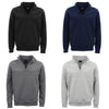 New Men's Unisex Adult Half-Zip Fleece Jumper Pullover Stand Collar Jacket Shirt, Dark Grey, M