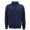 New Men's Unisex Adult Half-Zip Fleece Jumper Pullover Stand Collar Jacket Shirt, Navy, XS