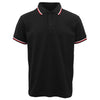 Men's Unisex Polo Shirts Basic Plain Breathable Tops Cotton Cascual Sport Shorts, Black, 2XL