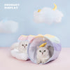 Cat Tunnel Sleep Bed 2-in-1 Collapsible Cat Tunnel Tubes Toys with Removable Mat