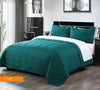 3 piece embossed comforter set queen teal