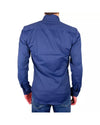 Solid Blue Satin Shirt 39 IT Men