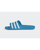 Blue/White Adidas Slides with Cloudfoam Cushioning - 9 US