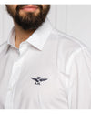 Aeronautica Militare White Cotton Shirt with Eagle Logo and Button Closure L Men