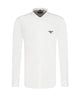 Aeronautica Militare White Cotton Shirt with Eagle Logo and Button Closure S Men