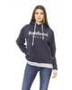 Front Logo Long Sleeve Fleece Hoodie with Maxi Front Pocket L Women