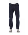 Logo Button Regular Fit Jeans with Tricolor Insert and Contrast Stitching W34 US Men