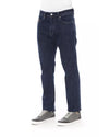 Logo Button Regular Man Jeans with Tricolor Insert and Contrast Stitching W34 US Men