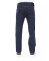 Logo Button Regular Man Jeans with Tricolor Insert and Contrast Stitching W40 US Men