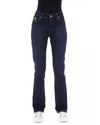 Regular Jeans with Logoed Button and Tricolor Insert W31 US Women