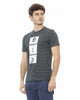 Front Print Short Sleeve T-shirt with Round Neck XL Men