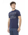 Round Neck Short Sleeve T-shirt with Front Print L Men