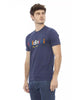 Short Sleeve T-shirt with Round Neck and Front Print L Men