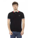 Embroidered Short Sleeve Polo Shirt with Tricolor Collar L Men