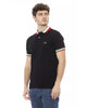 Embroidered Short Sleeve Polo Shirt with Tricolor Collar L Men